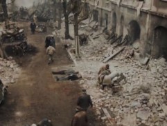 zbombardovaná Mánesova ulica